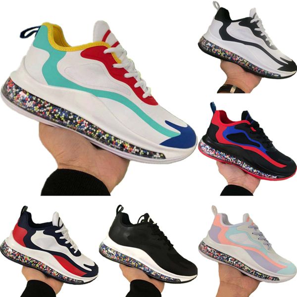 

2020 react720 stretch knit дышащий спортивная обувь оригиналы react270 увеличить air встраиваемая радуга buffer частицы jogger обувь, Black