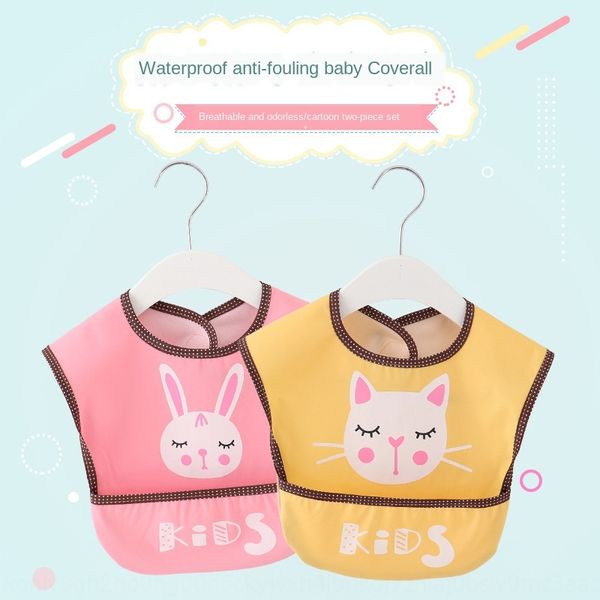 

3pn2h children's dining bib sleeveless waterproof anti-dirty baby bib cover thin boysand girls protective clothing reverse wear protect