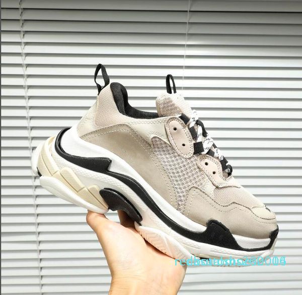 

triple s platform sneakers for men women chaussures paris 17fw triple black cream yellow red casual shoes luxury shoes 36-451 c14