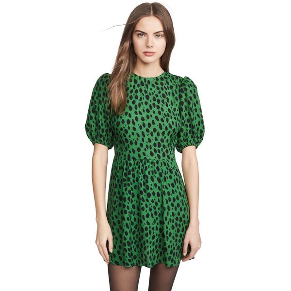 

зеленый лес чистое и свежее и элегантного шоу тонкого темперамента леопард пятно кальян рукав круглого воротник молния, White;black