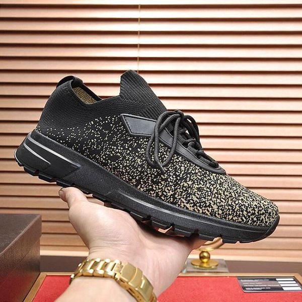

fashion classic prax 01 knit fabric sneakers men 's shoes new arrival breathable outdoor walking vintage shoes luxury lace -up men sho, Black