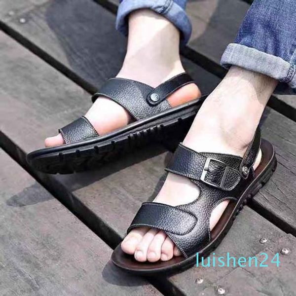 

men women sandals shoes slide summer fashion wide flat slippery sandals slipper flip flop shoe10 p04 l24, Black