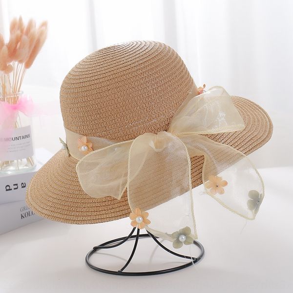 

new fashion straw female korean style big edge sweet ribbon bow small flower pot outdoor travel sun straw sun hat sunshade hat, Blue;gray