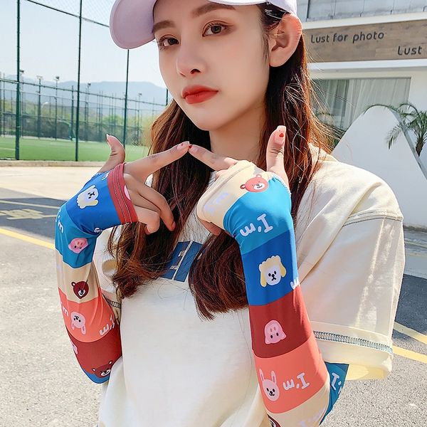 

xiya web celebrity cute hipster ice and gloves silk sleeve sunscreen female korean gloves arm sleeve student fashion
