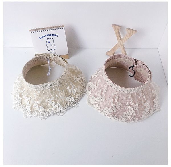 

children's empty sun girl sunscreen lace girl sun princess lace hat hat thin breathable baby, Yellow
