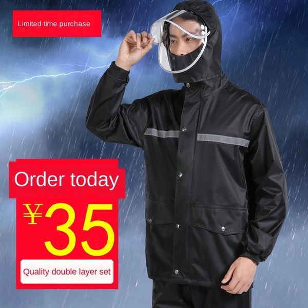 

and suit men's thickened set long full-body thickened raincoat and raincoat