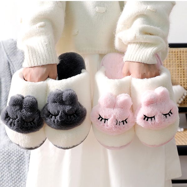 

winter shoes women cartoon indoor home non-slip couple slippers fashion platform silent non-slip shoes slides flat, Black