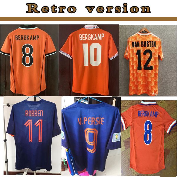 

1988 #12 van basten #10 gullit #17 rijkaard mens soccer jerseys 1998 netherlands #8 bergkamp football shirts 1995 1991 1988 bergkamp retro, Black;yellow