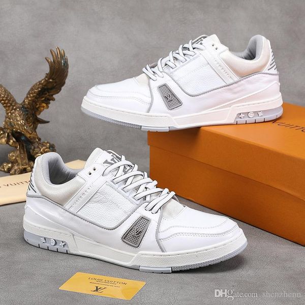 

new new luxury men shoes sneakers fashion leather breathable sports runner shoes zapatos de hombre mens casual shoes luxury trai, Black