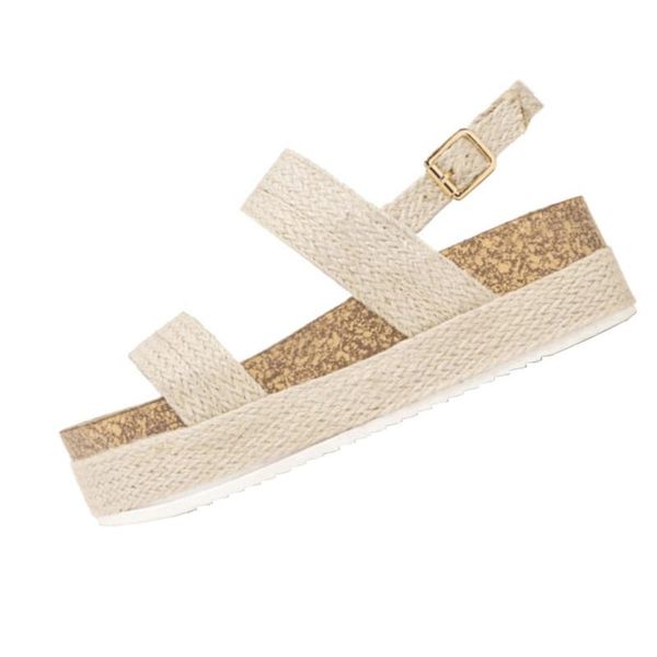 

sagace women sandals 2020 summer bohemian linen rope wedge woven sleeve thick no slip roman fashion females casual sandals, Black