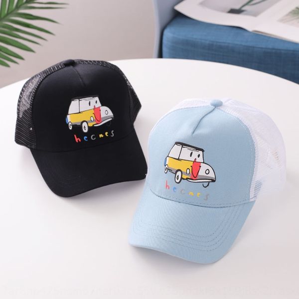 

bida children's 2020 new cartoon car duck baseball cap baseball cap tongue net hat korean baby sun hat, Blue;gray