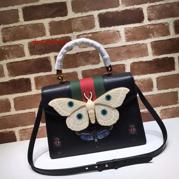 

2020 brand design letter ribbon butterfly buckle shoulder bag real cowhide leather woman 488691 handbag