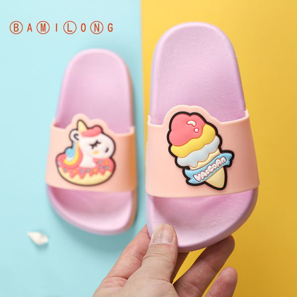 

summer kids slippers boys beach sandal cartoon toddler girl flip flops baby indoor non-slip children home bathroom slippers k180, Black;grey