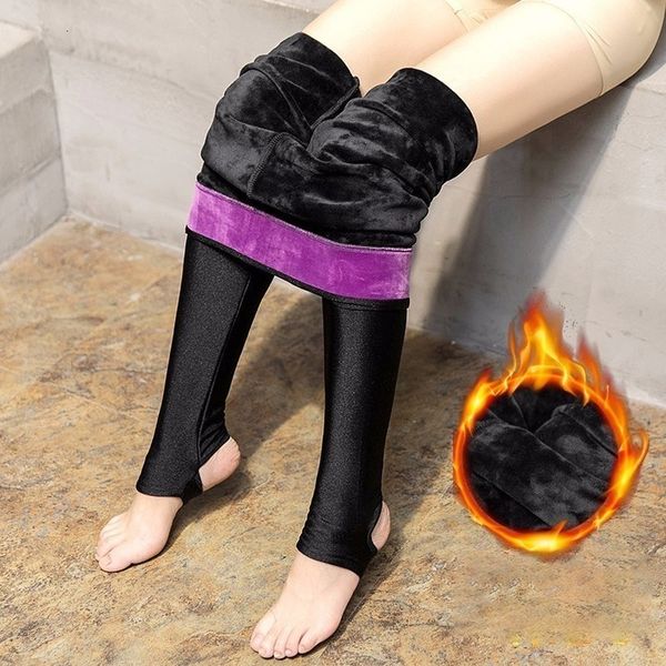 

2020 new fashion winter black high waist modal inner plus velvet elastic large size thick warm women leggings