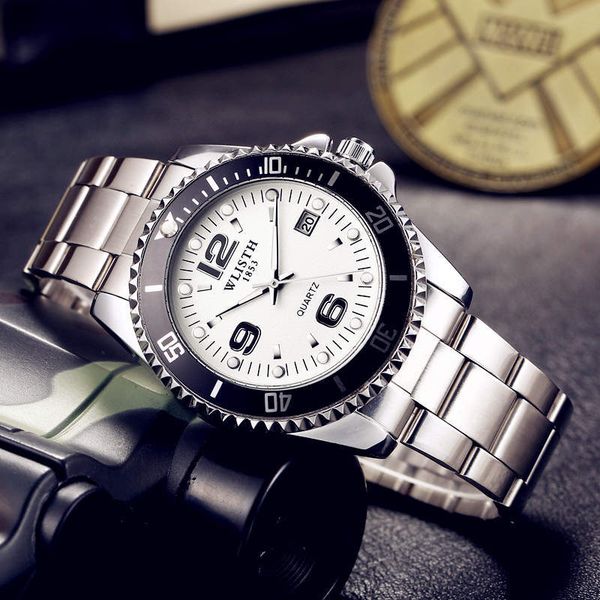 

wlisth men's quartz watch luxury luminous waterproof watches men stainless steel band business wristwatch male reloj hombre, Slivery;brown