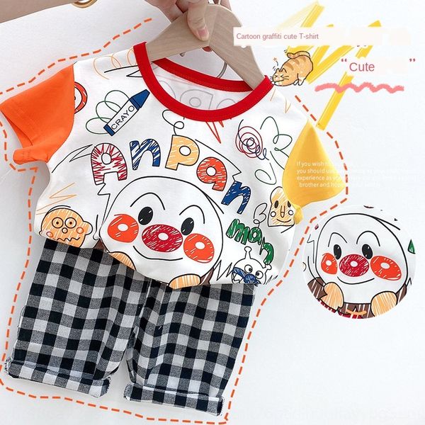 

hzysr children's t-shirt children's clothing clothing 2020 summer children and children korean style western style girls graffiti, Blue
