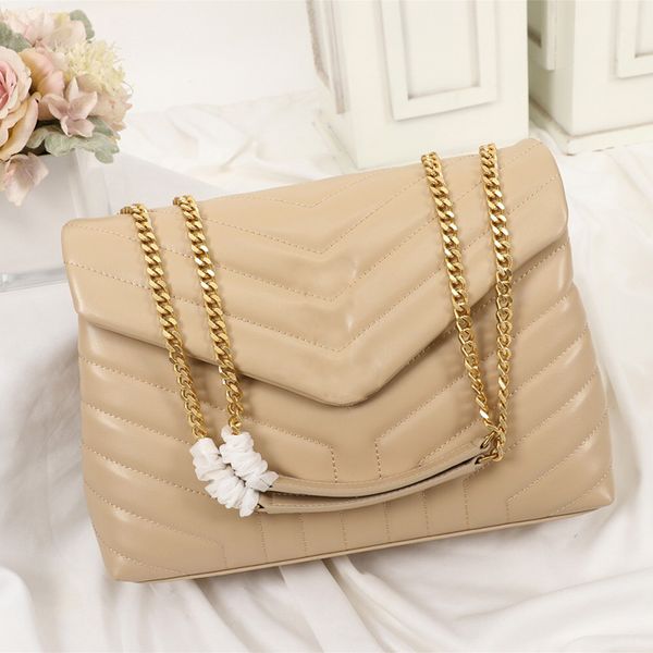 

luxury designer handbags loulou y-shaped quilted real leather women bags chain shoulder bag flap bag 25cm 32cm