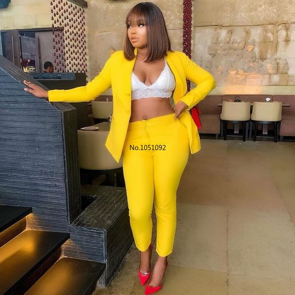 

african women sets solid long sleeve blazer jacket pants suits office lady elegant 2 piece set business outfits africa clothing, Red