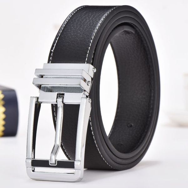 

new men's leather belt pin buckle stylish guy's casual waistband leather all-match fashion belt designer men, Black;brown