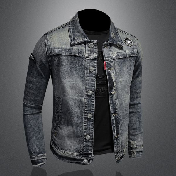 

men's denim jacket korean style trend 2020 autumn and winter new tooling denim jacket loose, Black;brown