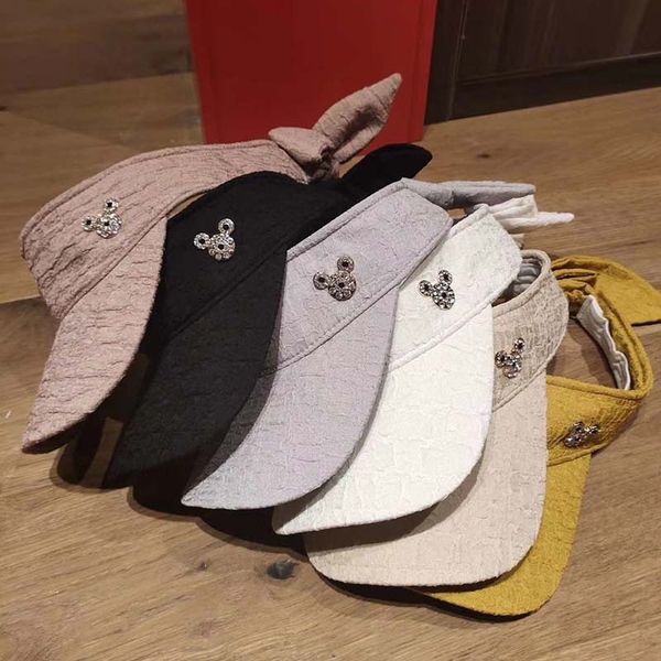 

summer 2020 new lace empty cap female outdoor travel lace sunscreen sunscreen hat bow sun hat, Blue;gray