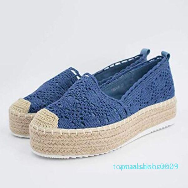 

1sagace women's casual shoes women's hollow platform casual shoes solid color breathable wedge heels solid color espadrilles t03, Black
