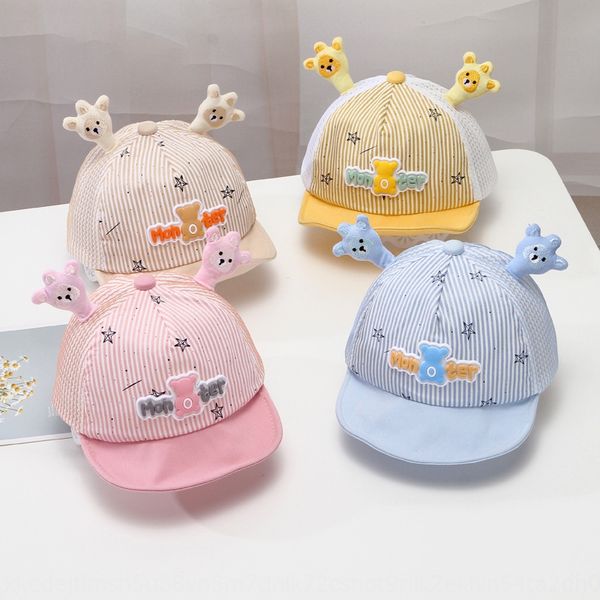 

thin hat 6 months 2 years old cute cartoon super baby cap baby cap cute boy girl sun hat, Yellow
