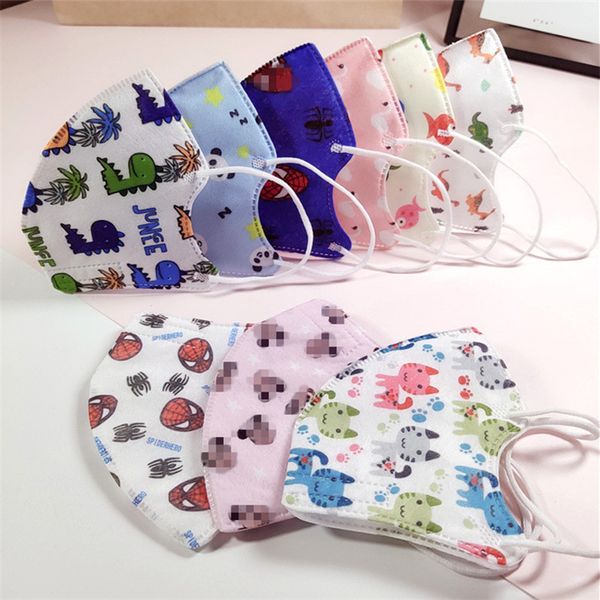 

three layer kids face mask cartoon print 3d non-woven face masks boys girls anti dust breathable protective mask children outdoor masks best, Blue