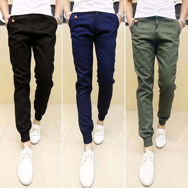 

wholesale- new mens skinny joggers chinos slim pants men trousers hip hop pantalones hombre plus size s-xxxl1, Black