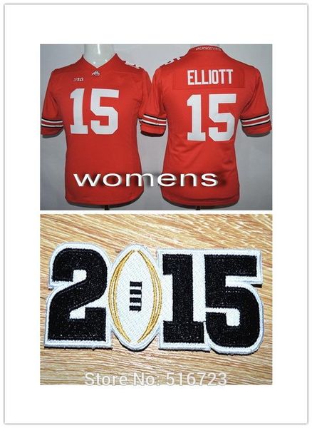 

фабрика outlet- бесплатная доставка женщин ncaa штата огайо buckeyes 15 иезекииль elliott красный американский футбол джерси размер s- 201, Black;red