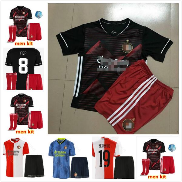 

kids kit feyenoord 19 20 soccer jersey home away 2019 2020 v.persie larsson 19 berghuis 10 vilhena 9 jorgensen kids kit jersey shirt, Black;yellow