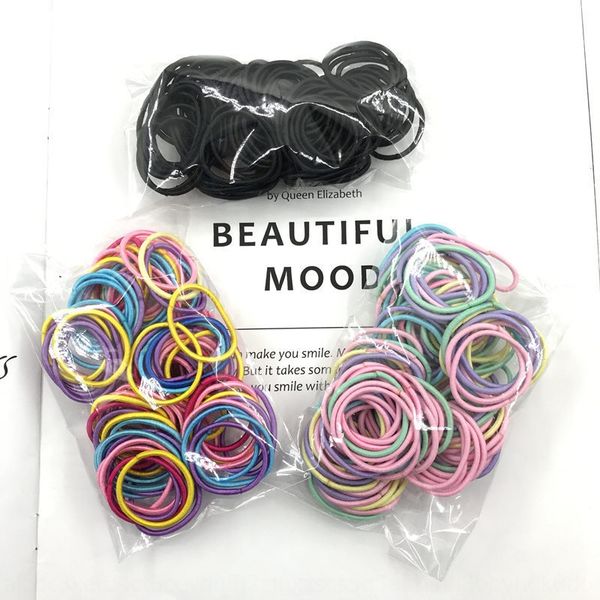 

100 children's accessories do not hurt the rubber b and do not wrap the hair of babies korean rubber band girls' hair rope, Slivery;white