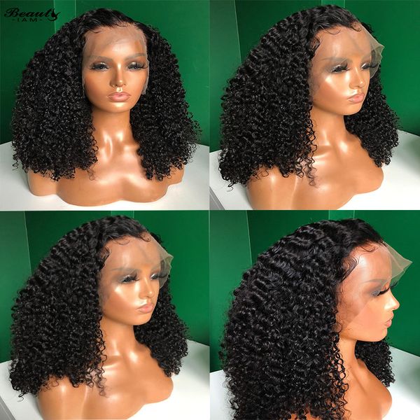 

f g mongolian kinky curly wig lace wig natural virgin hair 13x6 curly lace front wig, Black