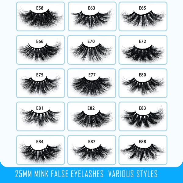 

e series 100 real mink eyelashes extension beautifying tools 25mm 3d lashes natural simulation false eyelashes long and thick eyelash box