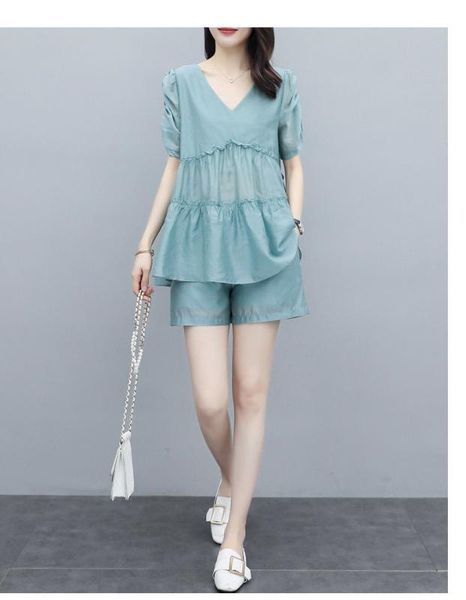 

fashion ladies snake print two piece set and pants sky blue doll shirt shorts casual summer crop suit women, Gray