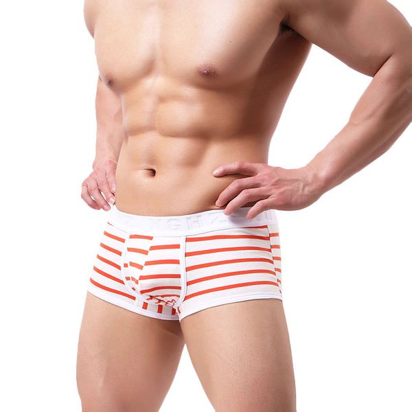 

stripes men's underwear cotton spandex blended boxers four corners underwear, Black;white