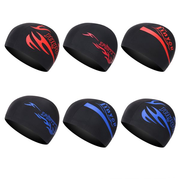 

spring cloth printed pure color swimming cap black swimming cap