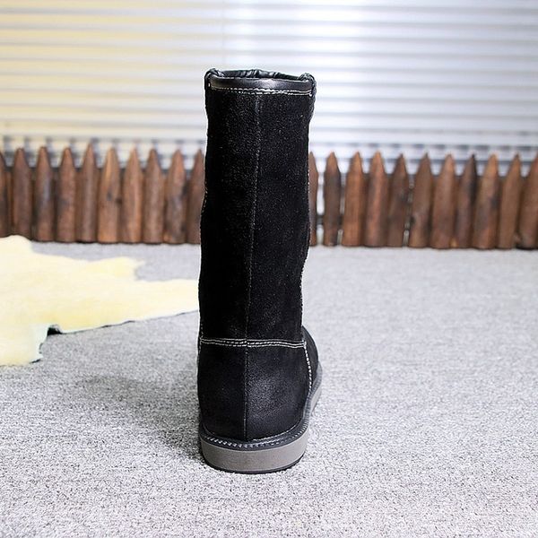 

new snow men winter fashion warm slip-on vintage ankle boots casual cotton flat shoes black high-sneakers botas hombre
