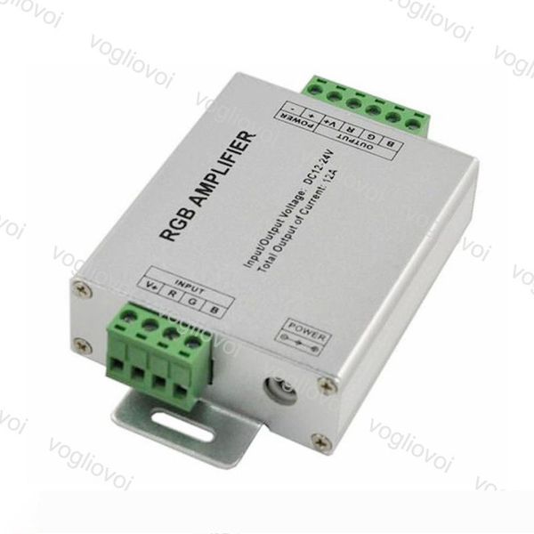 

led rgb amplifier dc12-24v input 12a 3 channel output rgb led strip power repeater console controller eub