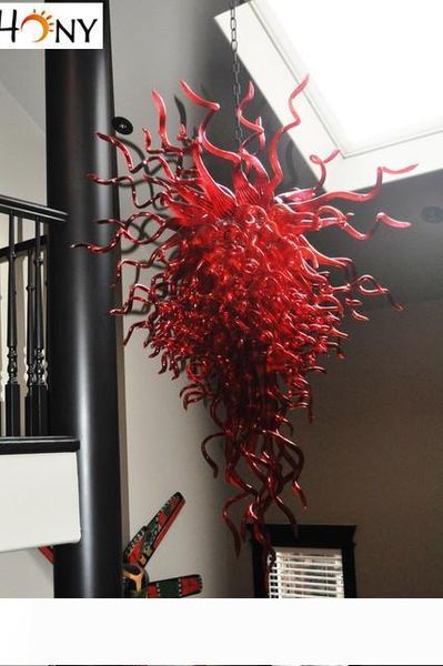 

100% handmade murano glass red color crystal chandeliers wedding decoration
