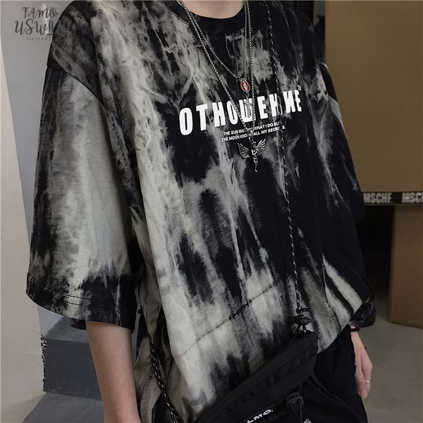 

vintage harajuku korean style ropa mujer women t shirt streetwear tie dye punk vetement femme tee kawaii aesthetic clothes, White