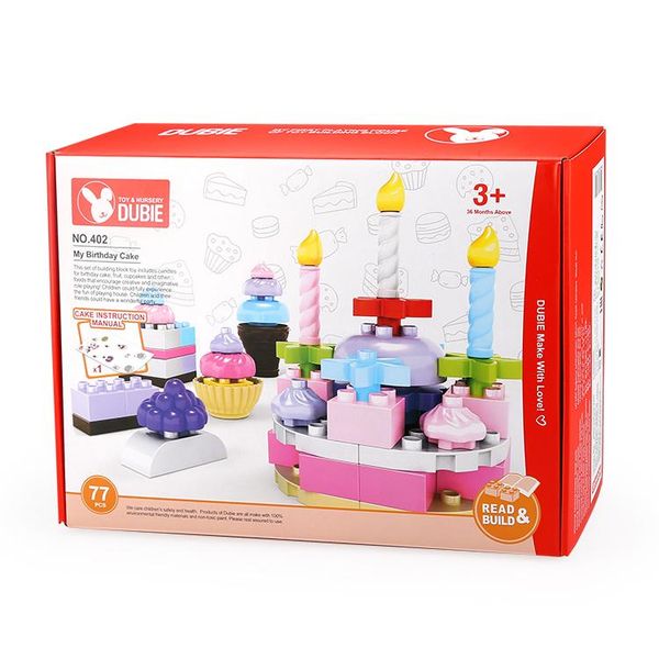 

77pcs girls play house big granulated building blocks educational toys macaron color birthday cake for kids creative gift 05