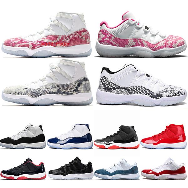 

11 navy pink snakeskin 11s concord 45 men basketball shoes bred space jam cap and gown mens trainer designer sports sneakers size 36-47