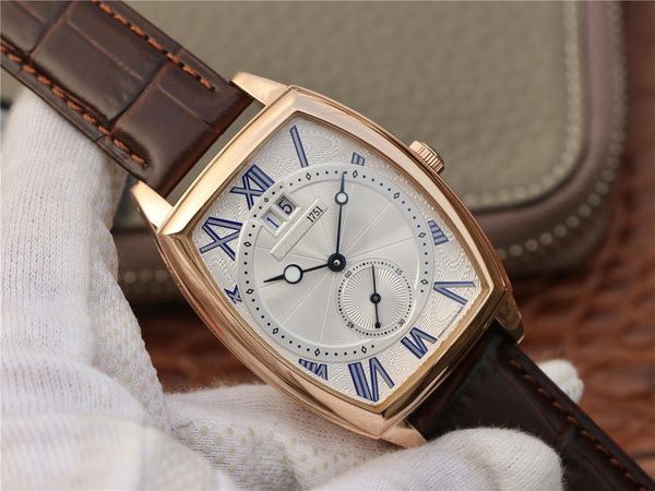 

2020 hardcover, size 42mmx35mm waterproof depth 3 pa (30 m) designer watch wristwatch wristwatch luxury watch men's watch, Slivery;brown