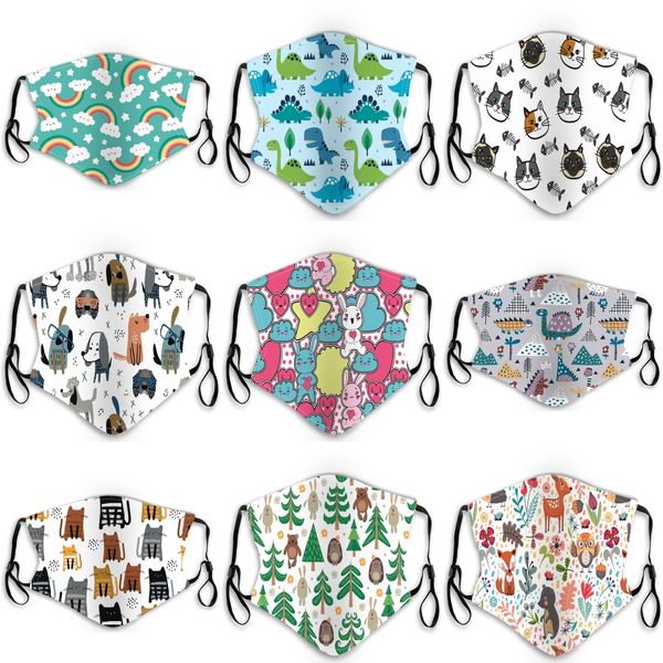 

dot stripe printed mask double layers cotton mouth er earloop protective light thin dustproof outdoor masks ffa4043#839