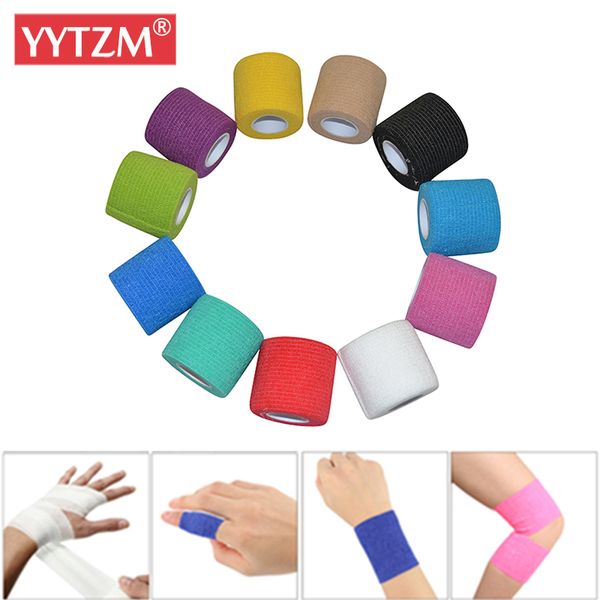 

6 piece colorful athletic wrap tape self adhesive bandagem kniebandage elastica sports tape protector knee finger ankle palm, Black;gray