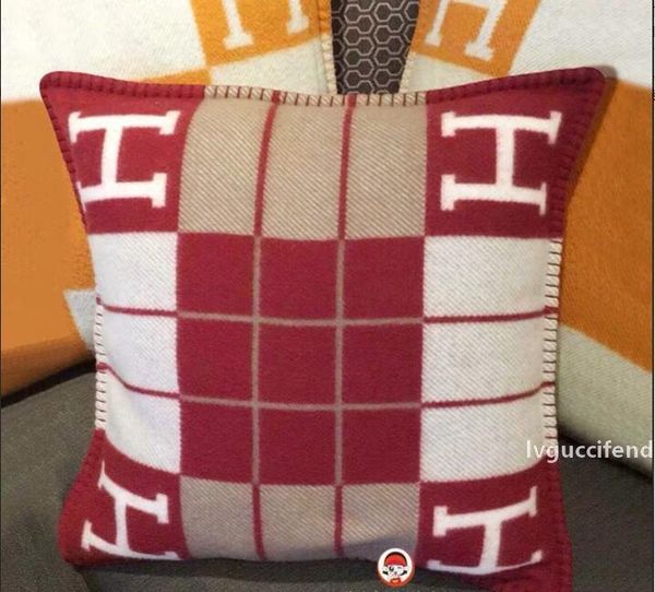

signature h throw cashmere wool pillowcase cushion cover 45*45cm new color new arrive christmas new year warm gift