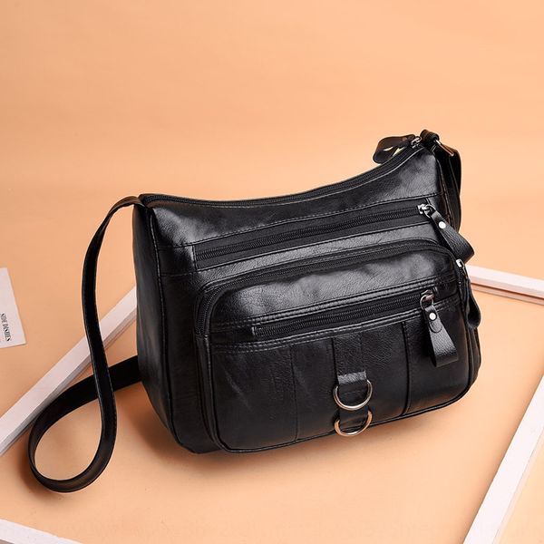 

vnika 2019 new women's soft satchel satchel middle-aged mother's shoulder messenger bag middle-aged and elderly messenger bag wate