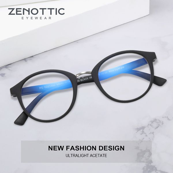 

zenottic vintage round anti blue light glasses for women men radiation computer gaming myopia optical glasses frames eyewear, White;black