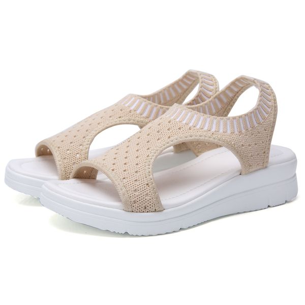 

2020 fashion breathable comfort shopping ladies sandals summer shoes wedge black white sandal women y200620